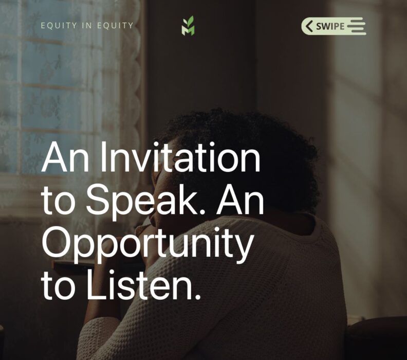 An Invitation to Speak. An Opportunity to Listen.